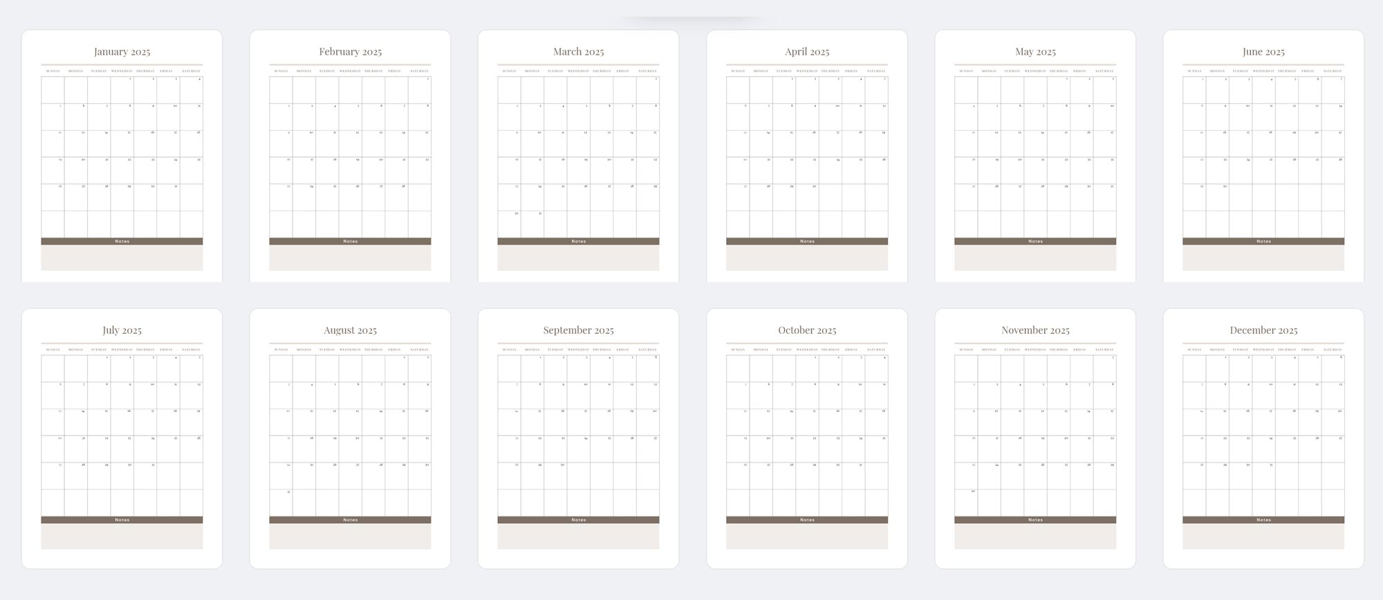 Calendar Planner Pages Template