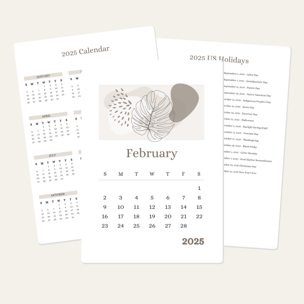 February Calendar Printable