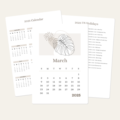 March Calendar Printable