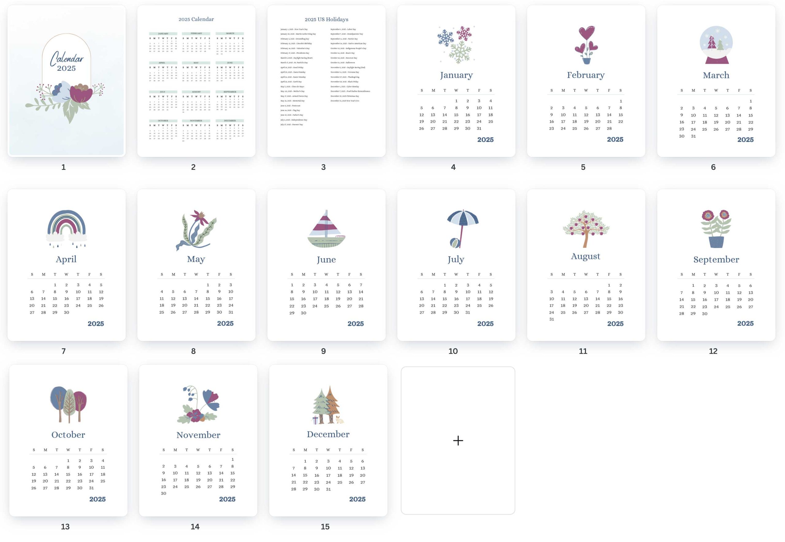 2025 Printable Calendar