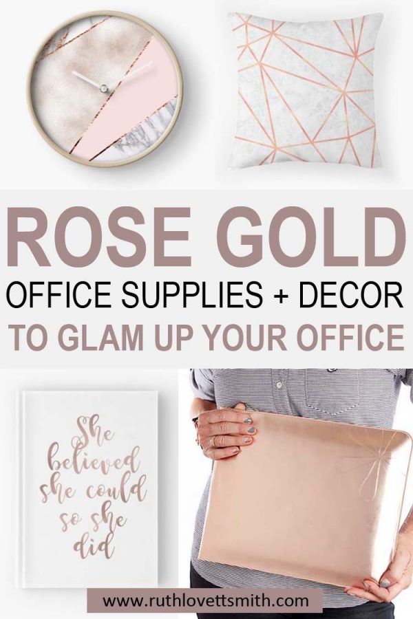 Rose Gold Office Supplies Rose Gold Office Decor 600x900 